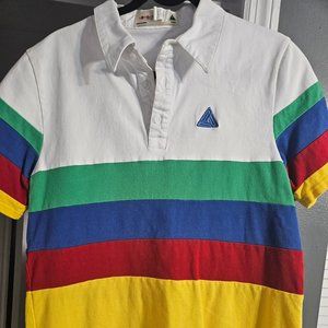 Men's Large Size Black Pyramid Polo Shirt Multicolor